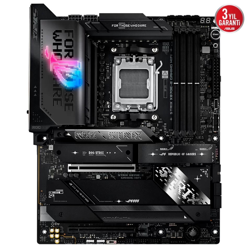 ASUS ROG Strix X870E-E GAMING WIFI 8000MHz(OC) DDR5 AMD Soket AM5 ATX Anakart