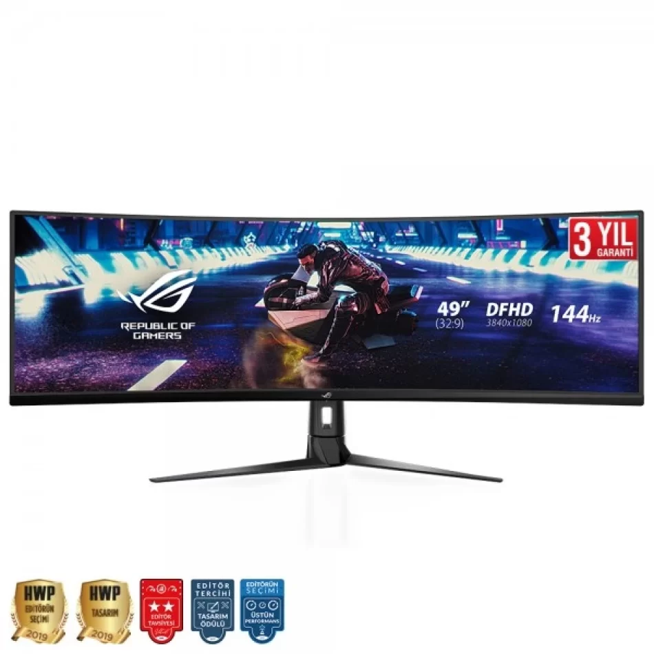 ASUS 49 ROG Strix XG49VQ 144Hz 4ms FreeSync Premium Pro HDR 3840x1080 VA LED Super Ultra Wide Curved Gaming Monitör