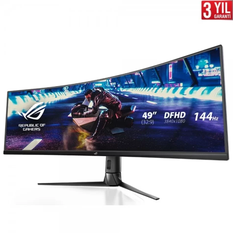 ASUS 49 ROG Strix XG49VQ 144Hz 4ms FreeSync Premium Pro HDR 3840x1080 VA LED Super Ultra Wide Curved Gaming Monitör