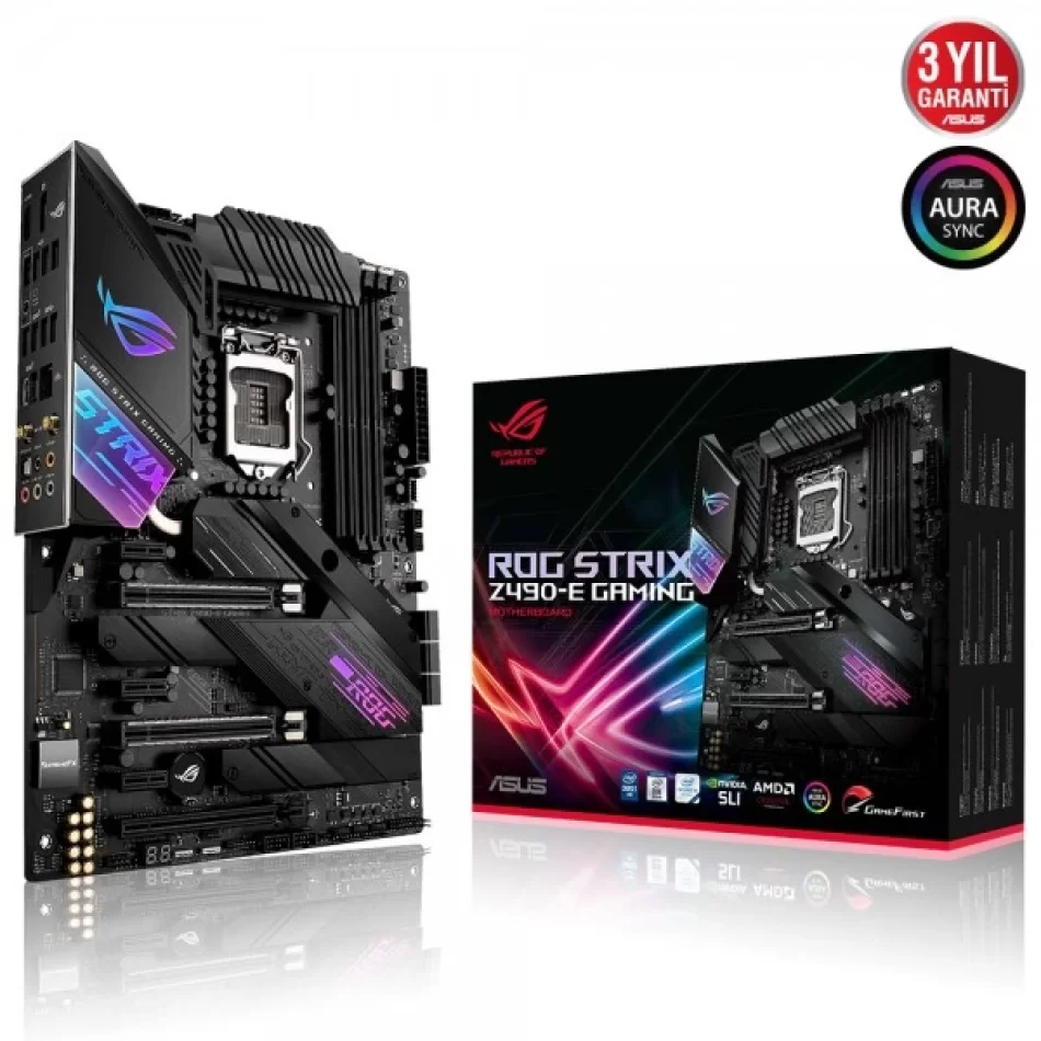 ASUS ROG STRIX Z490-E GAMING 4800MHz(OC) DDR4 Intel Soket 1200 ATX Anakart