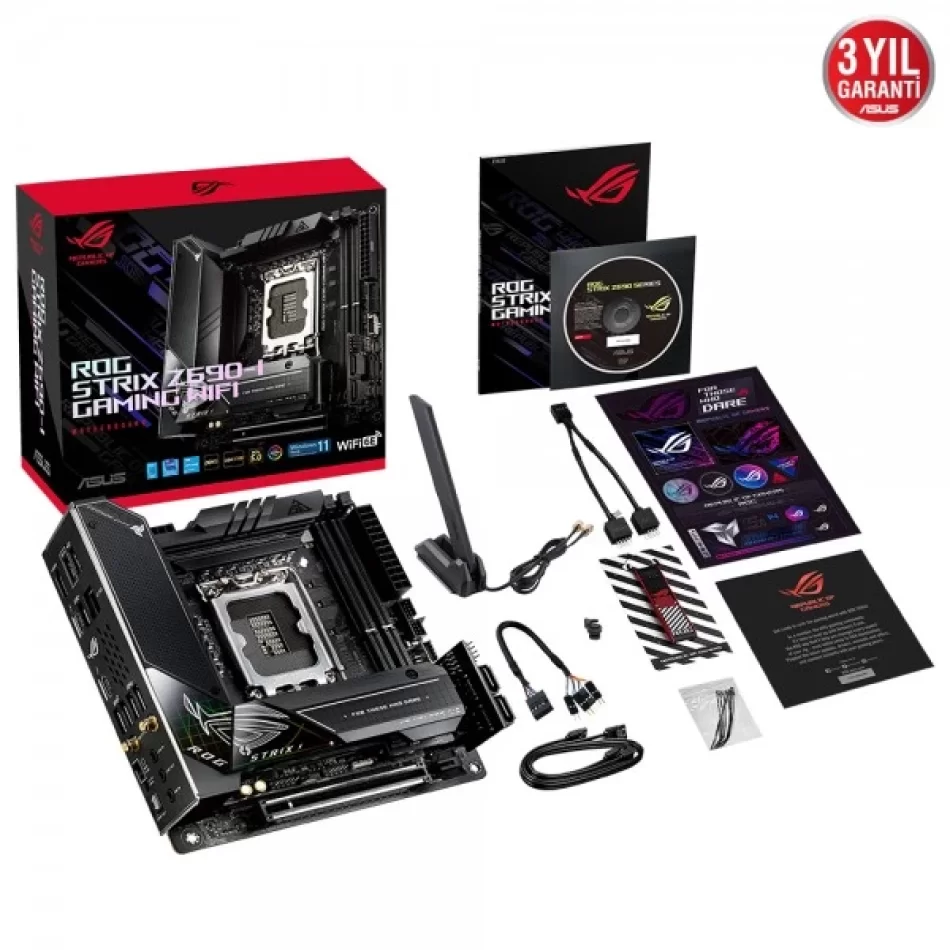 ASUS ROG STRIX Z690-I GAMING WIFI 6400MHz(OC) DDR5 Intel Soket 1700 mini-ITX Anakart