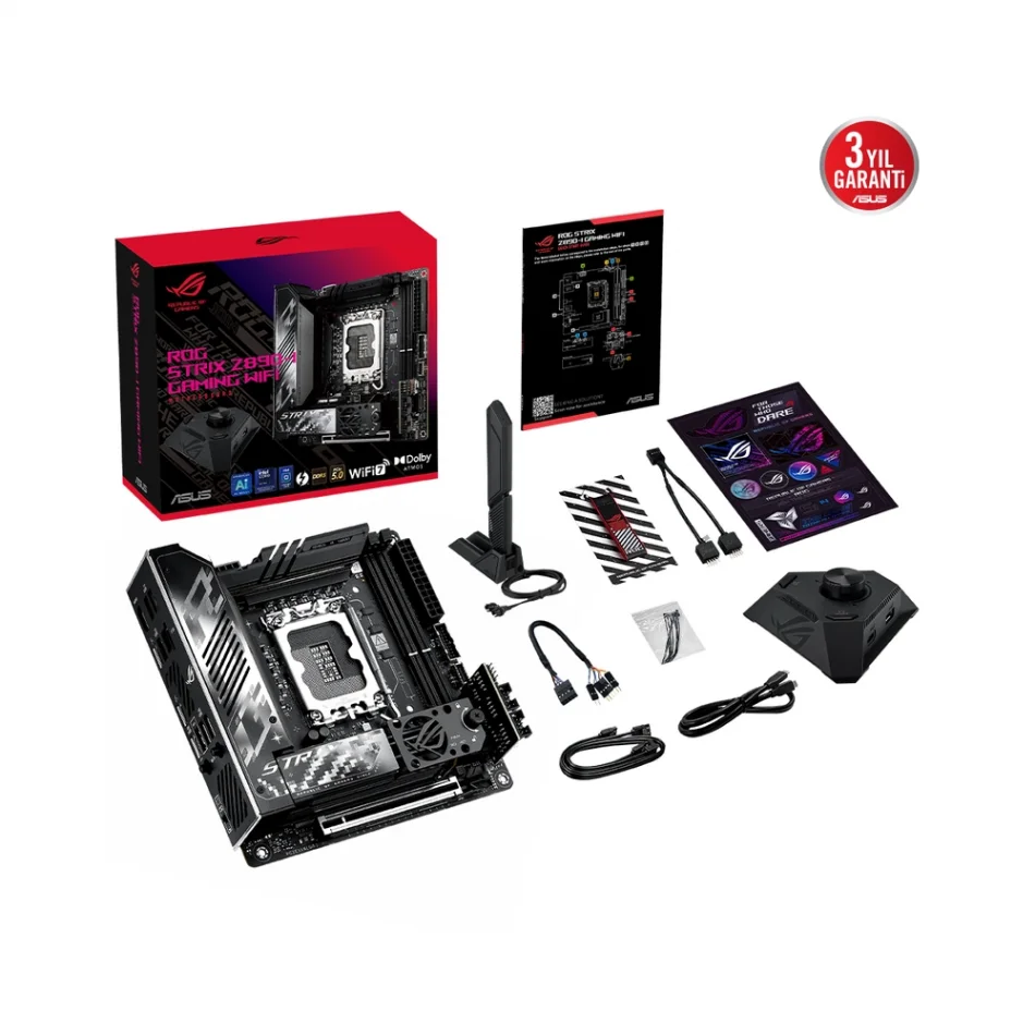 ASUS ROG Strix Z890-I GAMING WIFI 9200MHz(OC) DDR5 Intel Soket 1851 mini-ITX Anakart