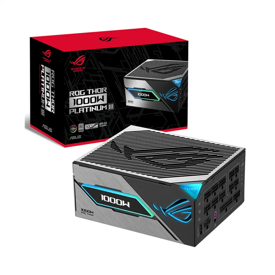 ASUS ROG THOR 1000P3 1000W Platinum III ARGB 80+ Platinum Tam Modüler ATX 3.1 Güç Kaynağı