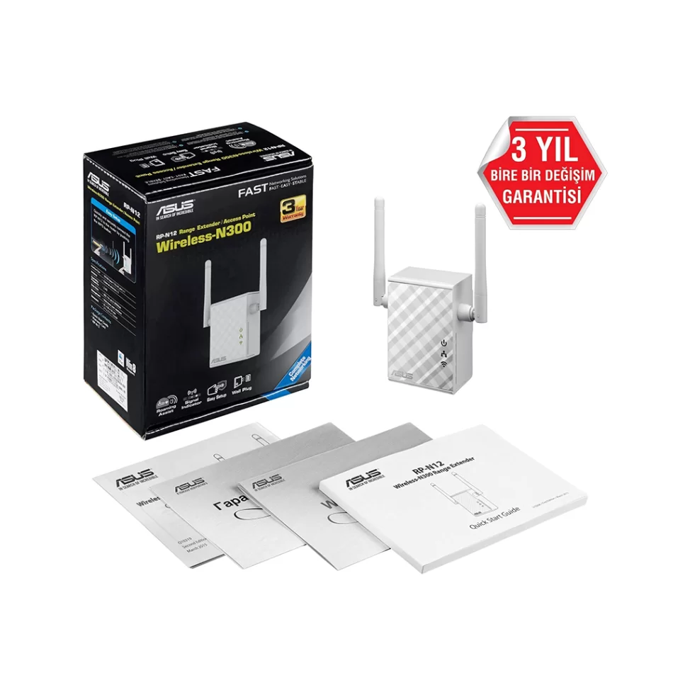 ASUS RP-N12 N300 2 Antenli Kablosuz Menzil Arttırıcı