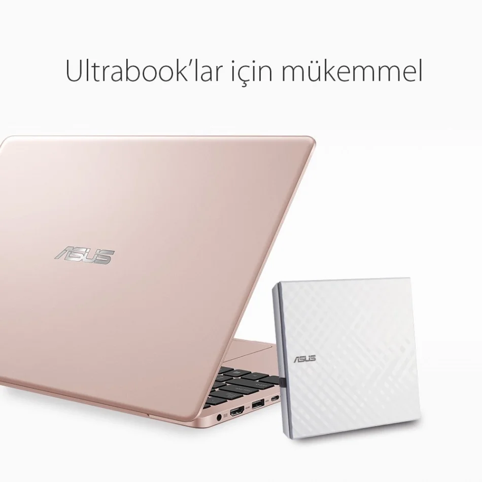 ASUS SDRW-08D2S-U Lite White Slim 8X USB 2.0 Beyaz Slim Dvd Yazıcı