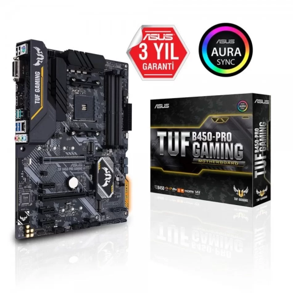 ASUS TUF B450-PRO GAMING 4400MHz(OC) DDR4 AMD Soket AM4 ATX Anakart