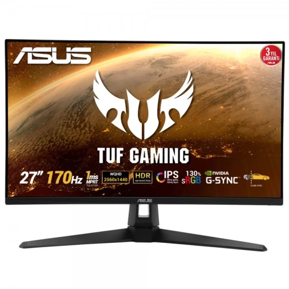 ASUS TUF GAMING 27 VG27AQ1A 170Hz 1ms HDR10 HDMI DP IPS G-Sync FreeSync WQHD Monitör Outlet Pikselli Teşhir(outlet)Ürün 2 Yıl garanti