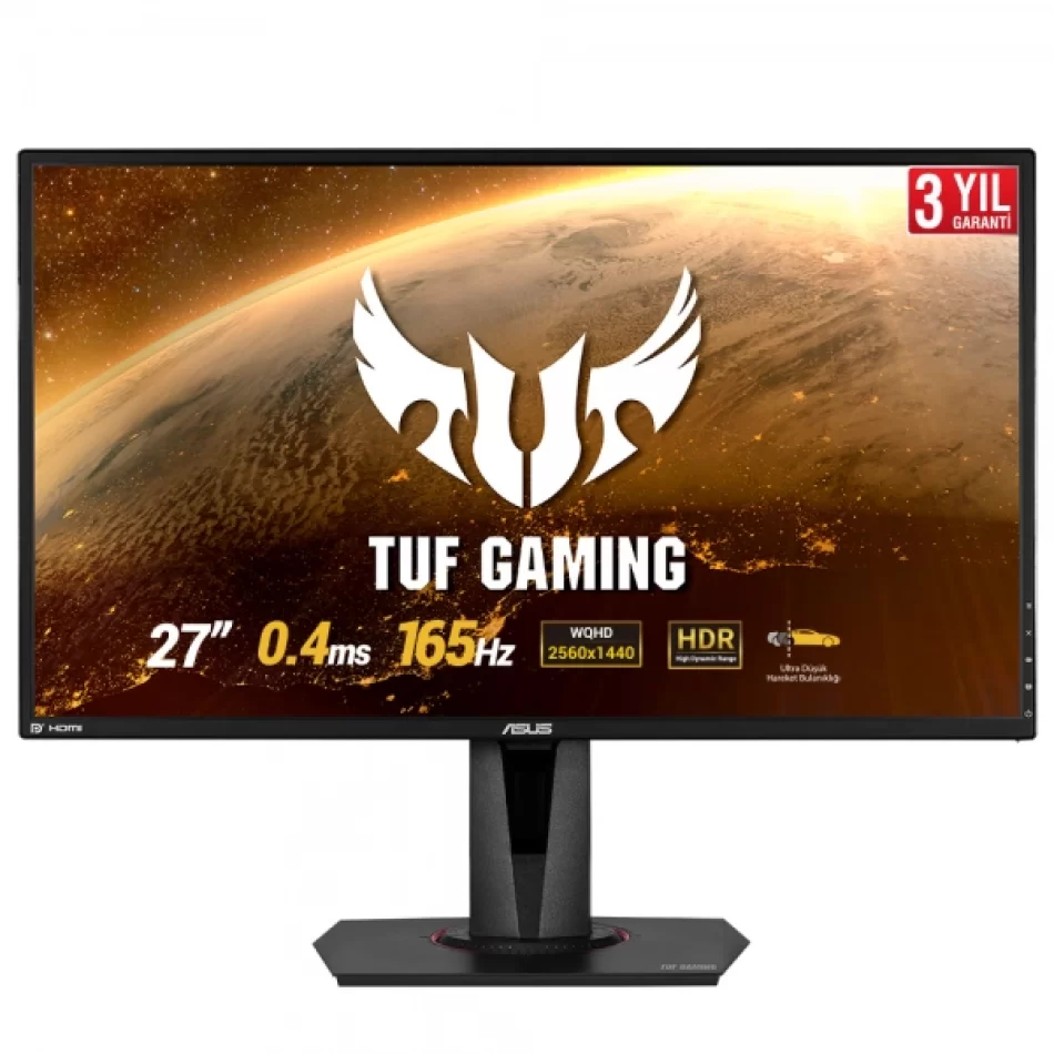 ASUS TUF GAMING 27 VG27BQ 165Hz 0.4ms 2xHDMI DP HDR QHD Freesync ve G-sync Uyumlu Gaming Monitör Outlet Pikselli Ürün Outlet Pikselli Ürün 2 Yıl garanti