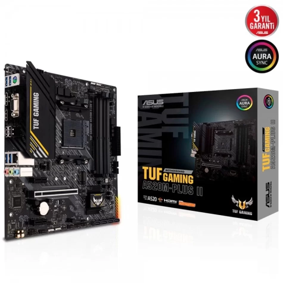 ASUS TUF GAMING A520M-PLUS II 4800MHz DDR4 AMD Soket AM4 mATX Anakart