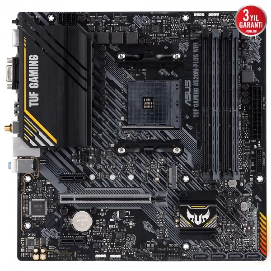 ASUS TUF GAMING A520M-PLUS WiFi DDR4 4800MHz AMD Soket AM4 mATX Anakart