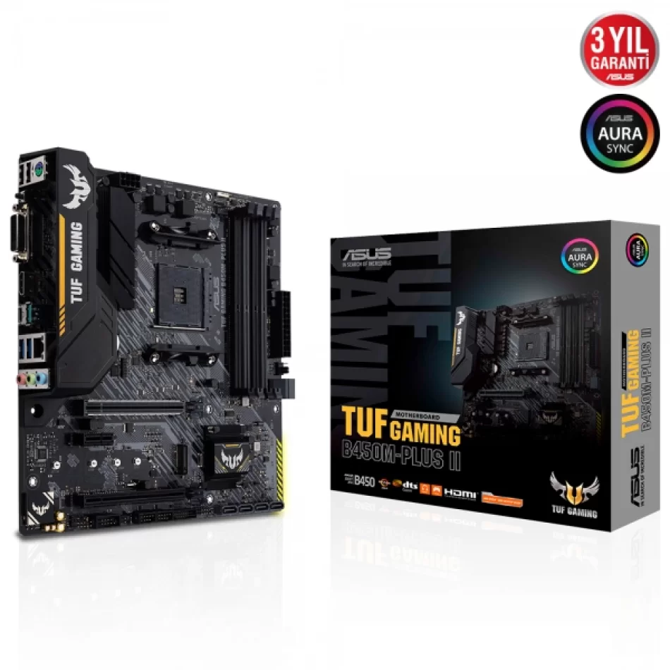 ASUS TUF GAMING B450-PLUS II 4400MHz(OC) DDR4 AMD Soket AM4 ATX Gaming Anakart