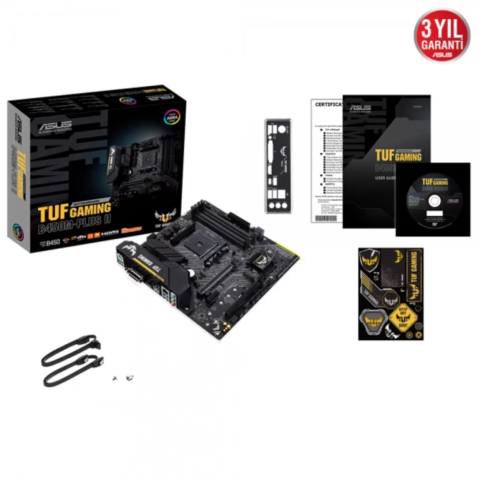 ASUS TUF GAMING B450-PLUS II 4400MHz(OC) DDR4 AMD Soket AM4 ATX Gaming Anakart