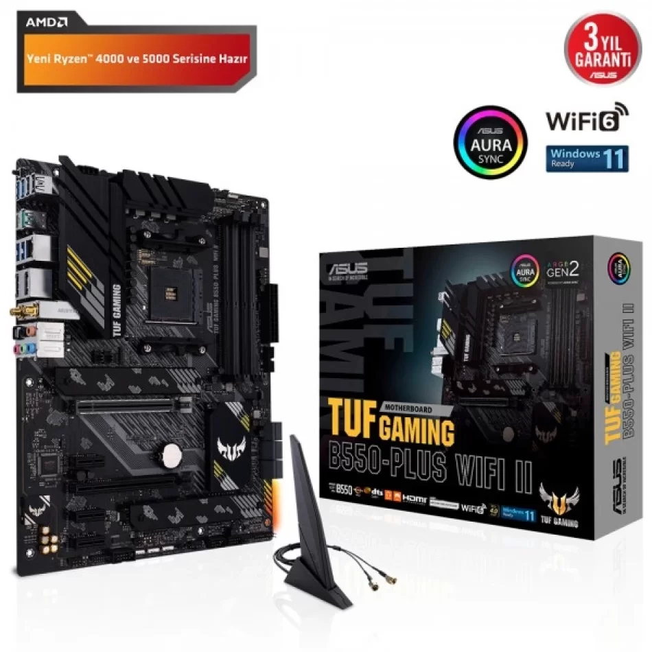 ASUS TUF GAMING B550-PLUS WIFI II 4866MHz(OC) DDR4 AMD Soket AM4 ATX Anakart