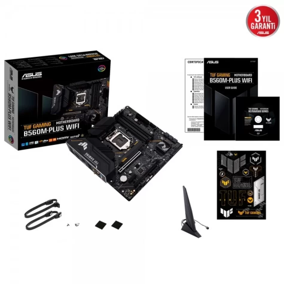 ASUS TUF GAMING B560-PLUS WIFI 5000MHz(OC) DDR4 Intel Soket 1200 ATX Anakart