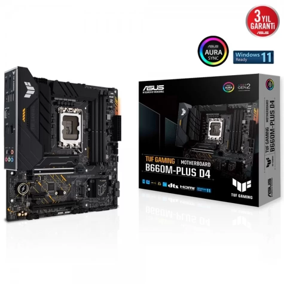 ASUS TUF GAMING B660M-PLUS D4 5333MHz(OC) DDR4 Intel Soket 1700 mATX Anakart