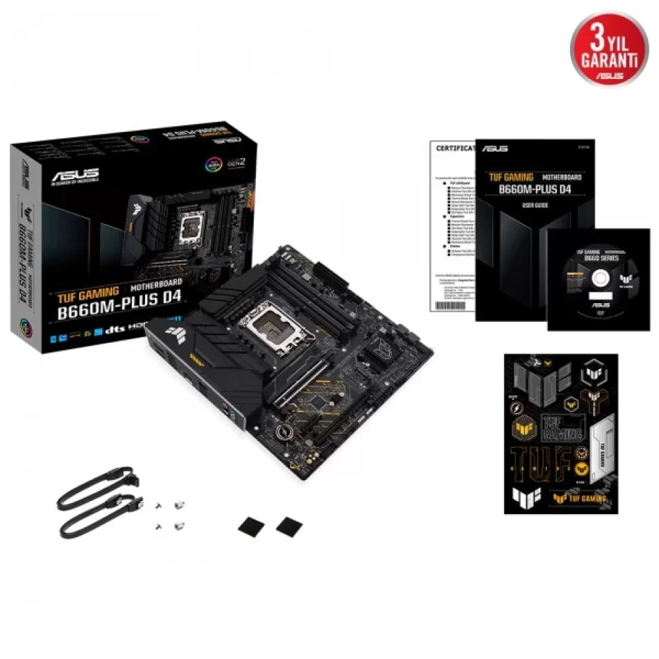 ASUS TUF GAMING B660M-PLUS D4 5333MHz(OC) DDR4 Intel Soket 1700 mATX Anakart