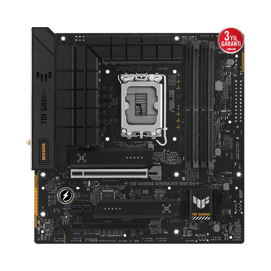 ASUS TUF Gaming B760M-BTF WIFI D4 5333MHz(OC) DDR4 Intel Soket 1700 mATX Anakart