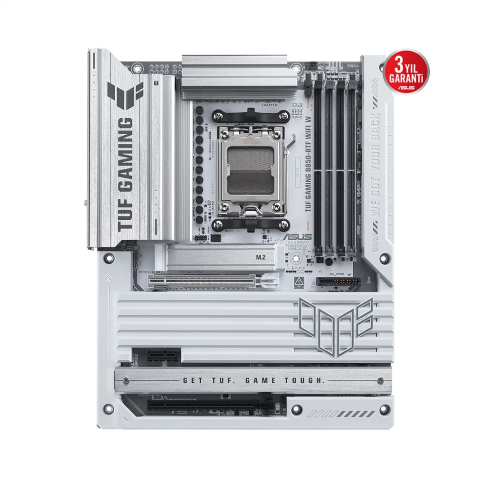ASUS TUF Gaming B850M-BTF WIFI White 8000MHz(OC) DDR5 AMD Soket AM5 Beyaz ATX Anakart