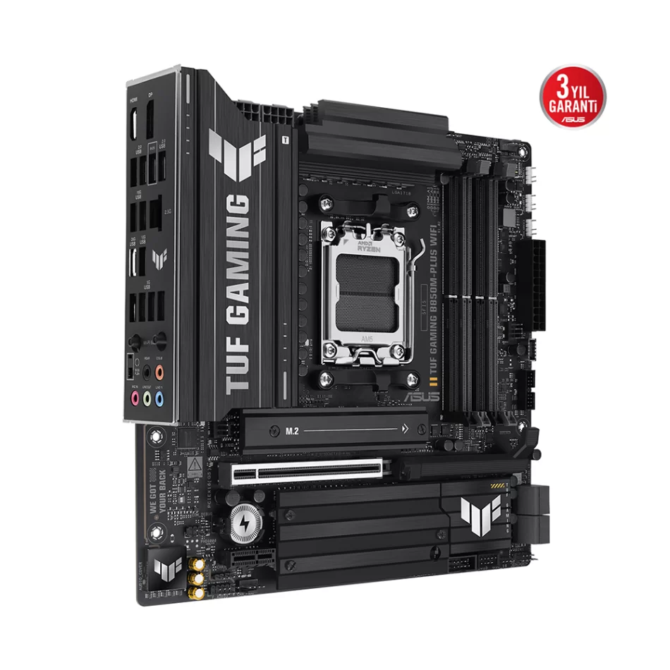 ASUS TUF Gaming B850M-PLUS WIFI 8000Mhz(OC) DDR5 AMD Soket AM5 mATX Anakart