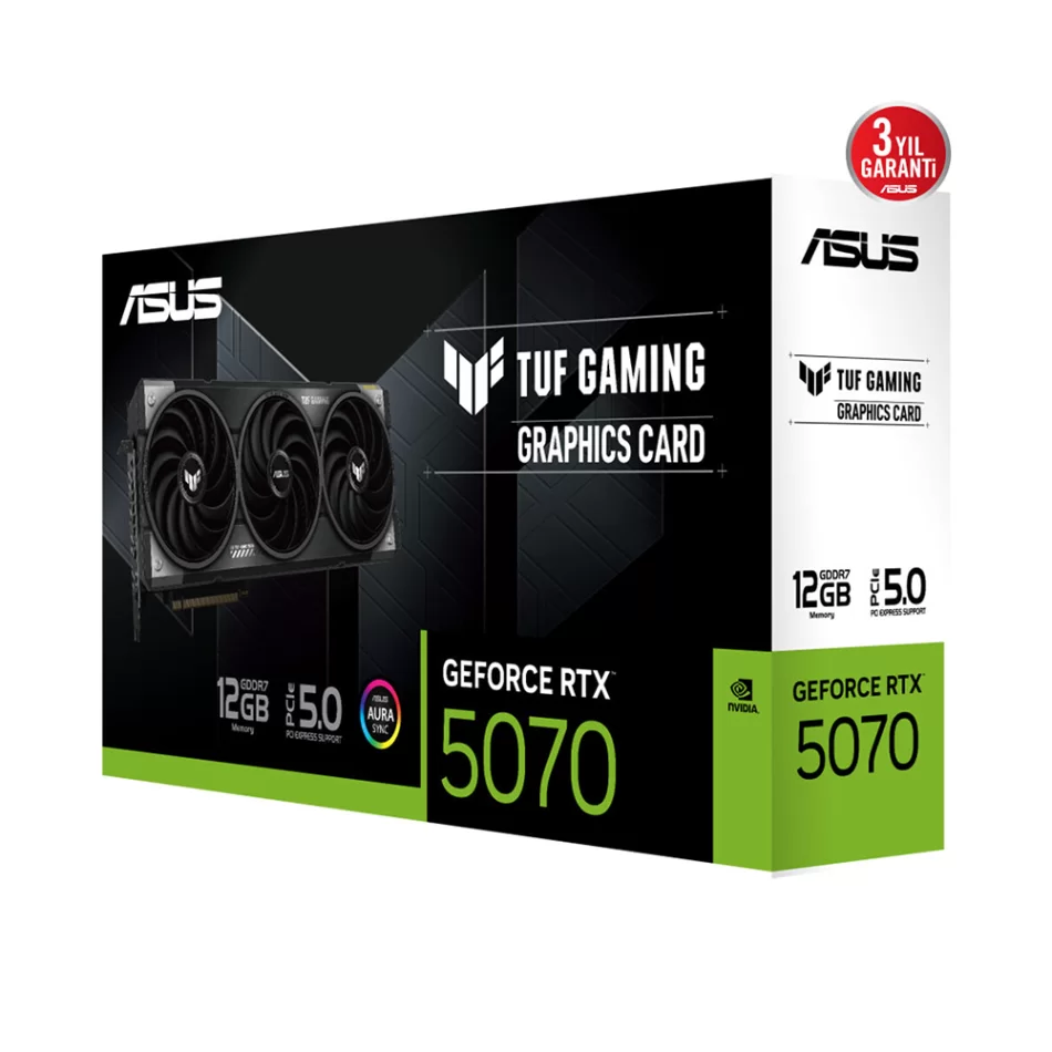 ASUS TUF Gaming GeForce RTX 5070 12GB GDDR7 192 Bit NVIDIA DLSS 4 Ekran Kartı