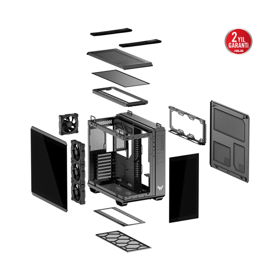 ASUS TUF Gaming GT502 Horizon ARGB Black Çift Odalı 4X Fanlı Mid-Tower ATX Bilgisayar Kasası