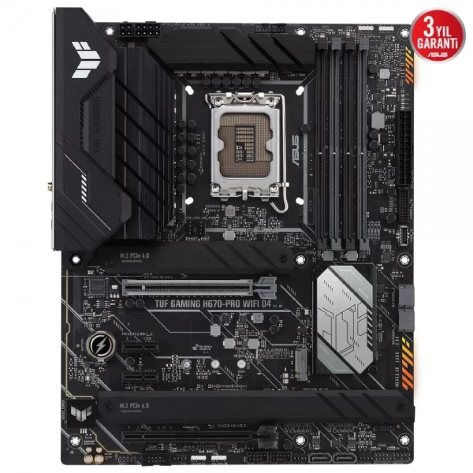 ASUS TUF GAMING H670-PRO WIFI D4 5333MHz(OC) DDR4 Intel Soket 1700 ATX Anakart