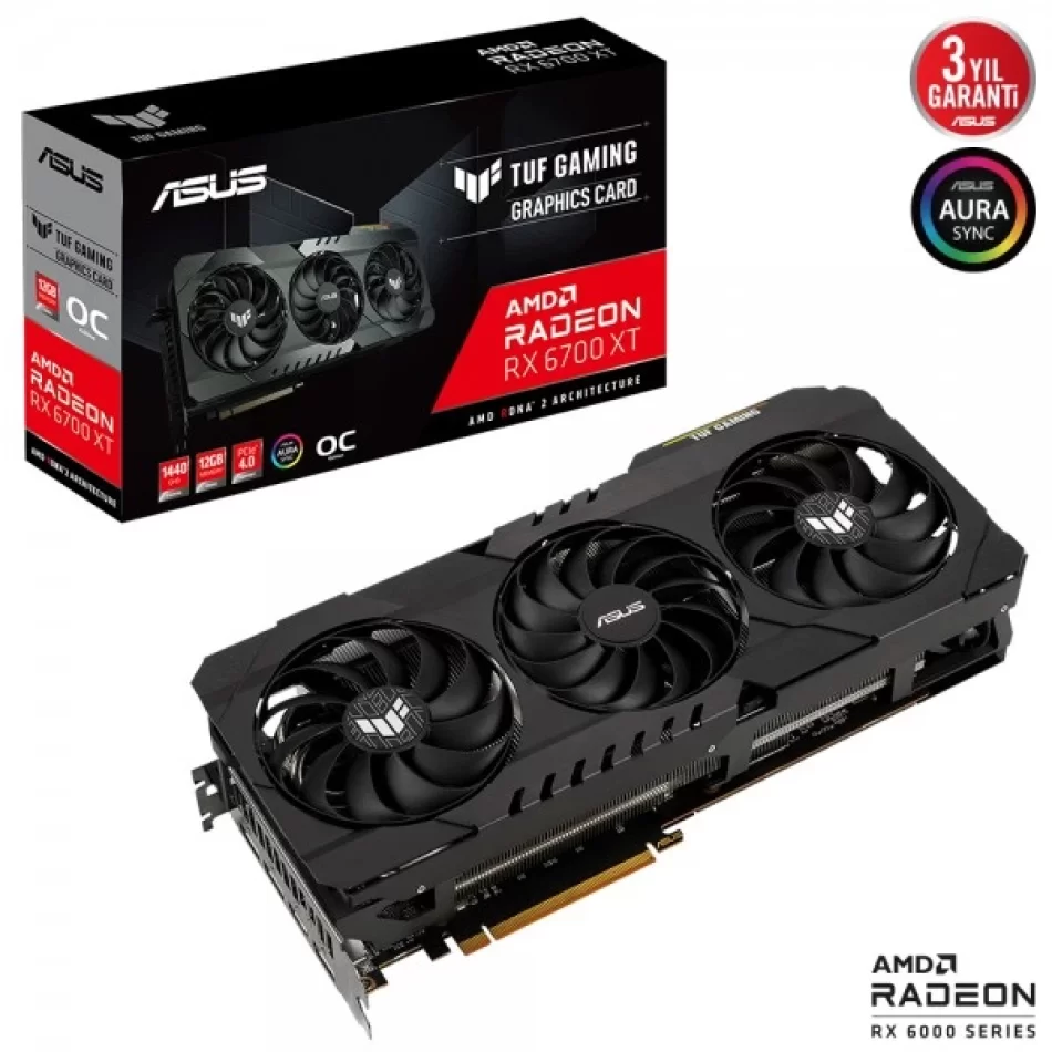 ASUS TUF Gaming Radeon RX 6700 XT OC 12 GB GDDR6 192Bit DX12 AMD Ekran Kartı