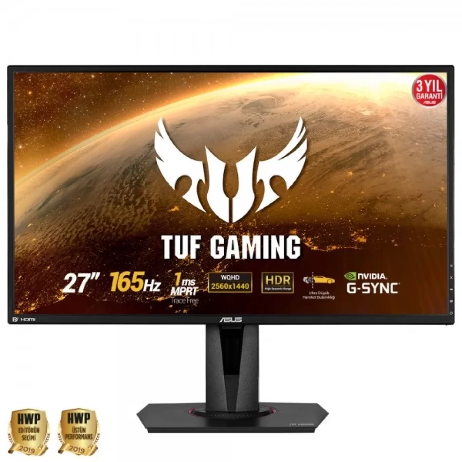 ASUS TUF GAMING VG27AQ 27 165Hz 1ms 2xHDMI DP WQHD HDR IPS G-Sync Uyumlu Gaming Monitör Outlet Pikselli Ürün Outlet Pikselli Ürün 2 Yıl garanti