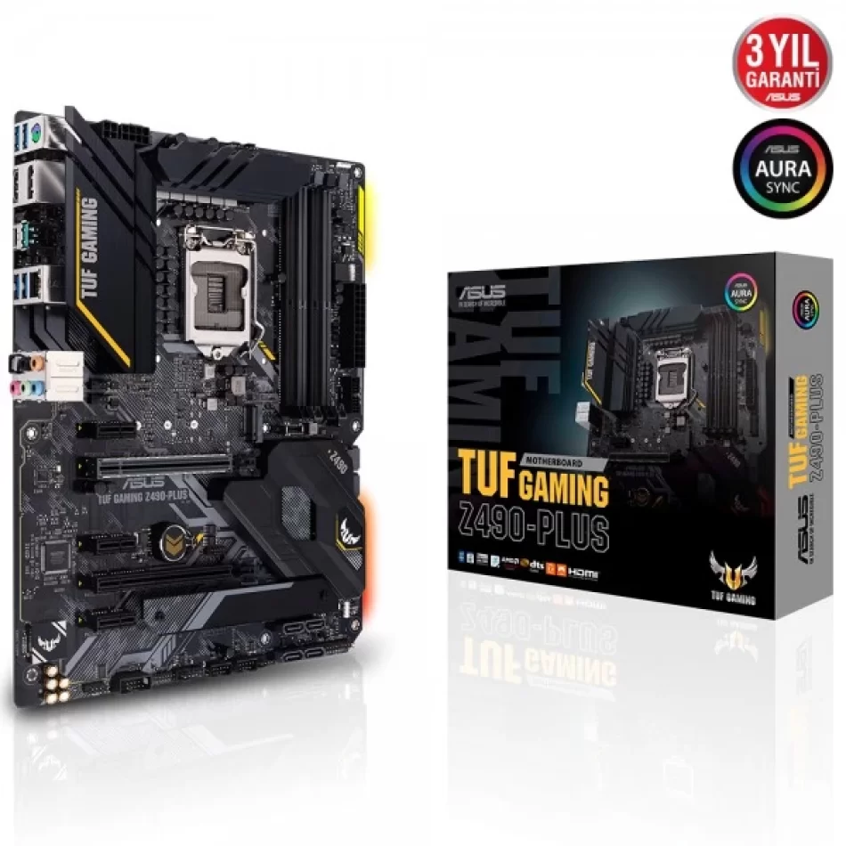 ASUS TUF GAMING Z490-PLUS 4800MHz(OC) DDR4 Intel Soket 1200 ATX Anakart