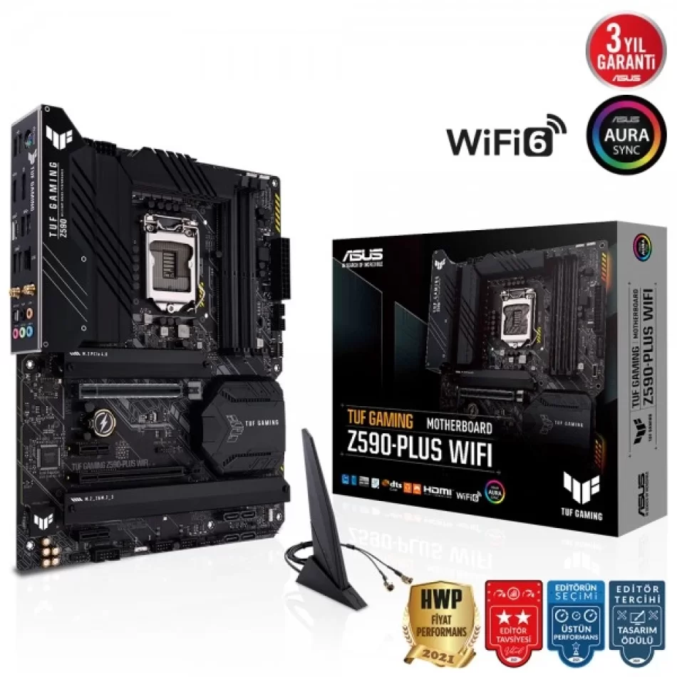 ASUS TUF GAMING Z590-PLUS WIFI 5133MHz(OC) DDR4 Intel Soket 1200 ATX Anakart