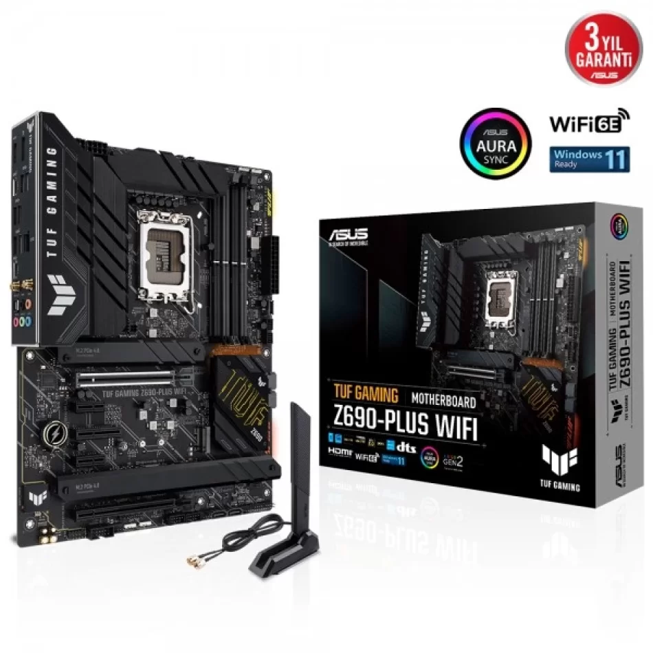 ASUS TUF GAMING Z690-PLUS WIFI 6000MHz(OC) DDR5 Intel Soket 1700 ATX Anakart