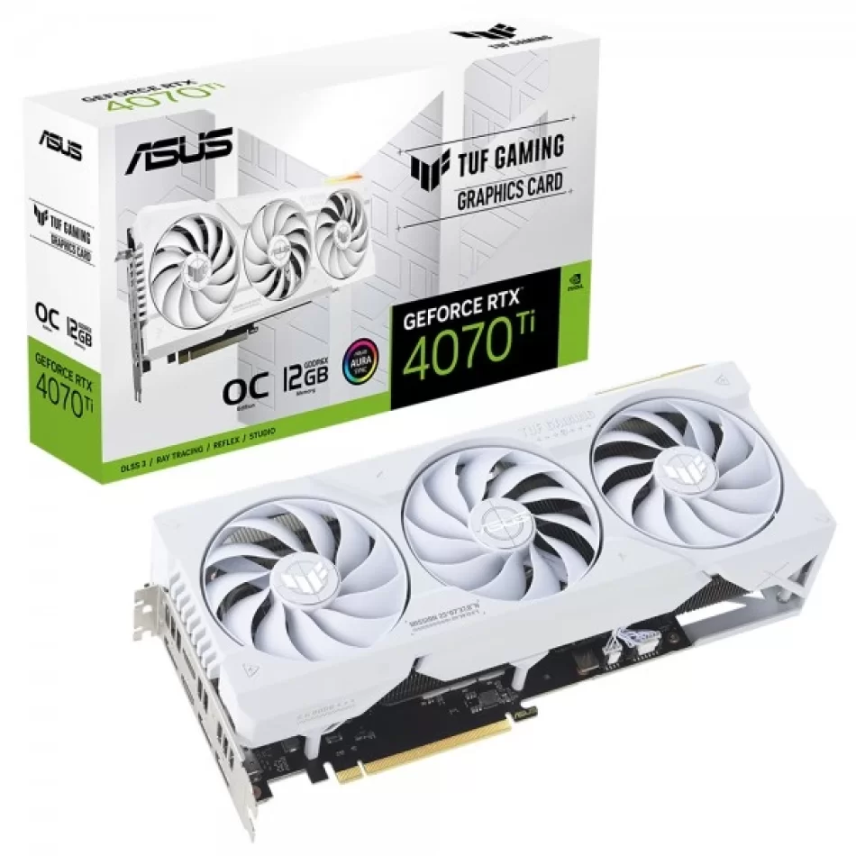 ASUS TUF RTX 4070 Ti OC 12 GB GDDR6X 192Bit DX12 NVIDIA DLSS 3 Beyaz Ekran Kartı