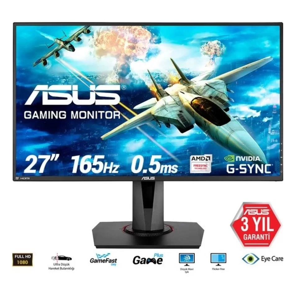 Asus 27 VG278QR 165Hz 0.5ms G-Sync Uyumlu 1080p TN LED Oyuncu Monitörü