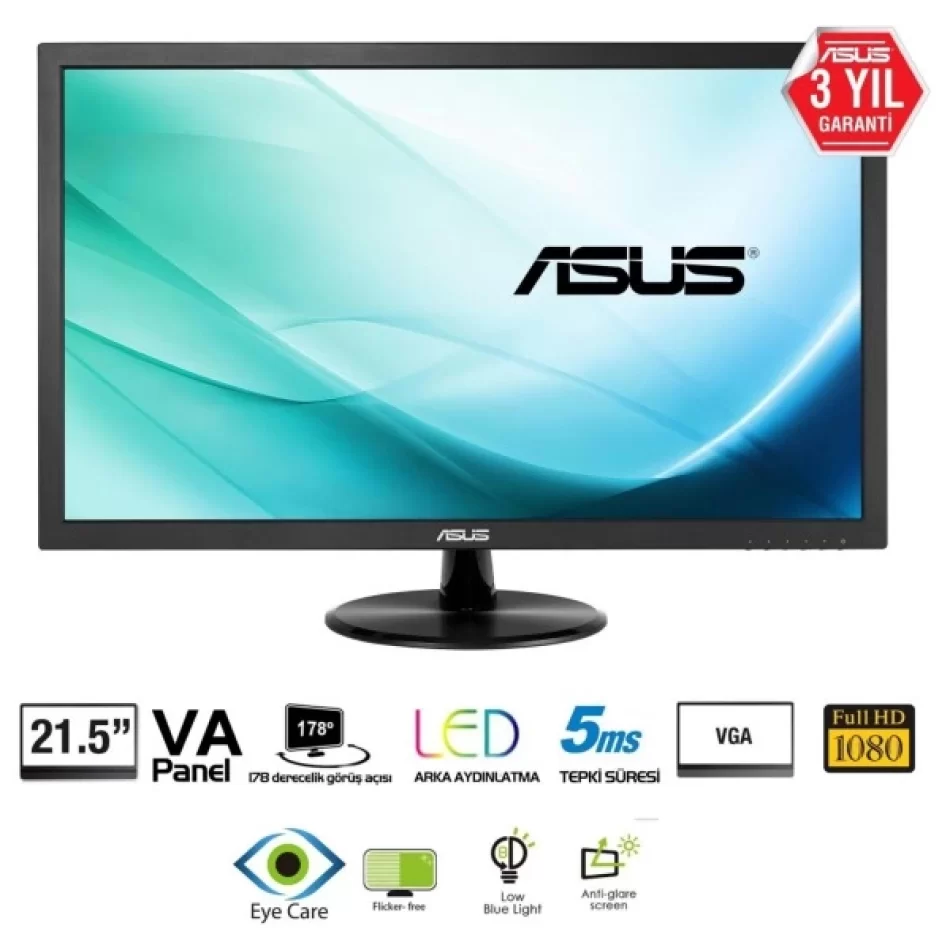 Asus VP229DA 21.5 5ms Analog FHD IPS Monitör Outlet Pikselli Ürün 2 Yıl garanti