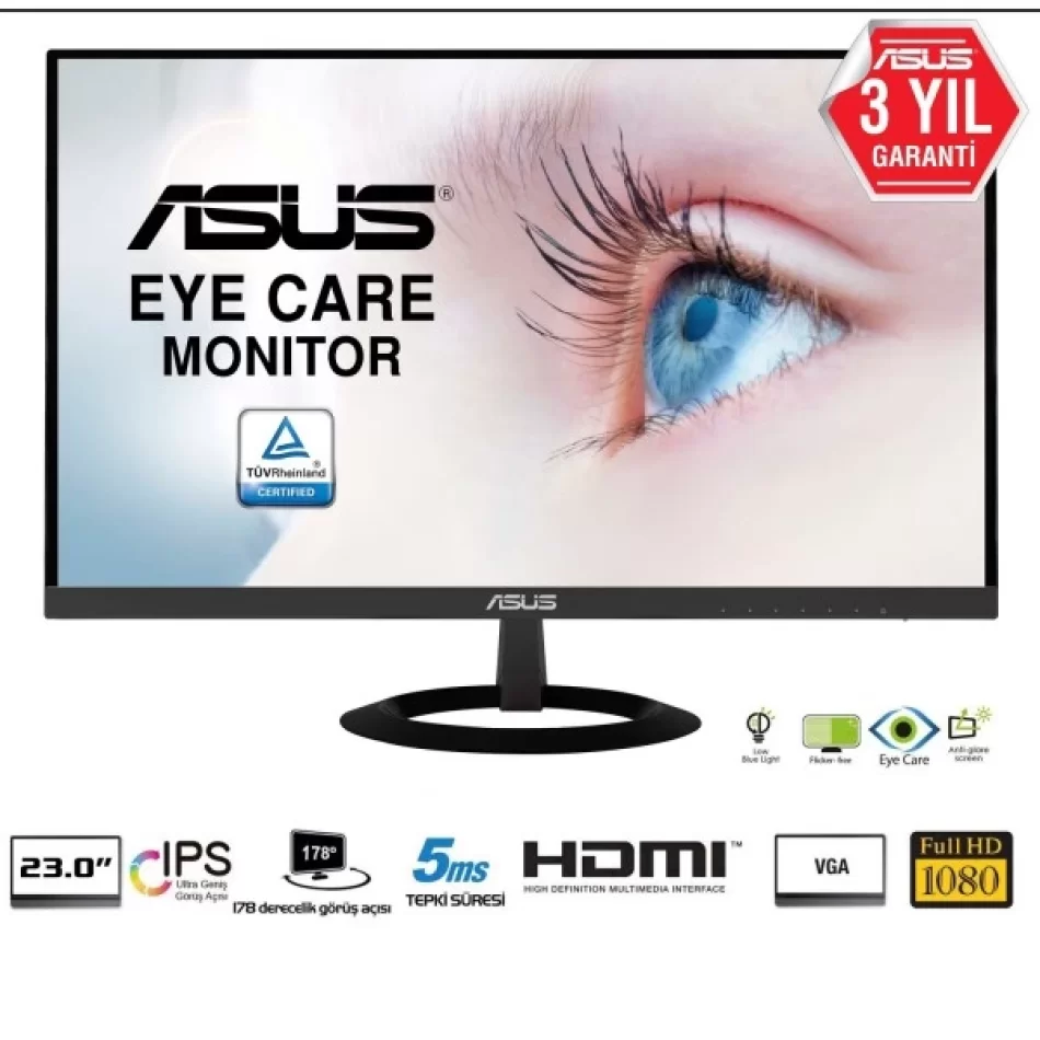 ASUS VZ239HE 23 5ms, 75hz D-SUB,HDMI IPS 1920x1080 Monitör Outlet Pikselli Ürün 2 Yıl garanti