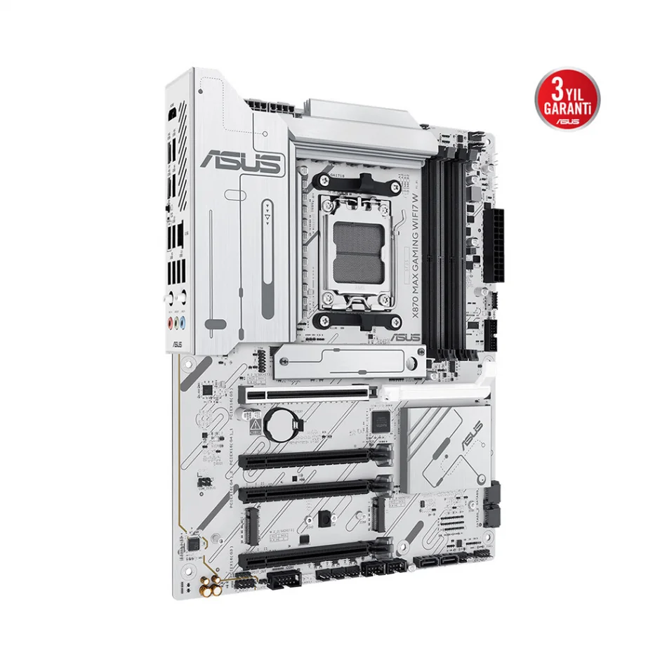 ASUS X870 MAX GAMING WIFI7 W 8000MHz(OC) DDR5 AMD Soket AM5 ATX Beyaz Anakart
