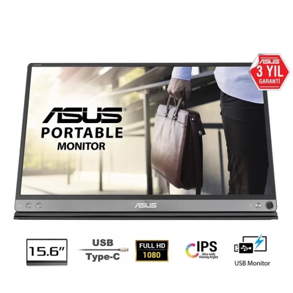 ASUS Zenscreen 15.6 MB16AC 5MS USB Taşınabilir Monitör Outlet Pikselli Ürün 2 Yıl garanti