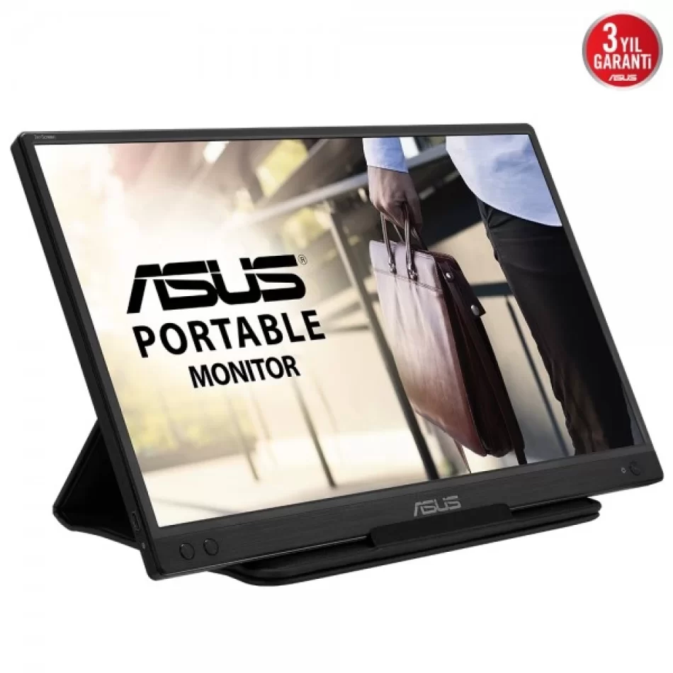 ASUS ZENSCREEN MB166C 15,6 TASINABILIR USB MONITOR IPS 1920x1080 5MS USB-C 3YIL MAT EKRAN USB-C to A TDUSUK MAVI ISIK MonitörOutlet Pikselli Ürün2 Yıl garanti