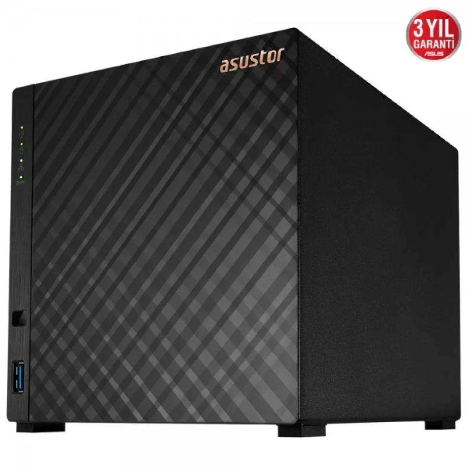 ASUSTOR AS1104T REALTEK RTD1296 4 DİSK YUVASI NAS(4X18TB DESTEĞİ) 1GB DDR4 2.5 GBE X 1 USB 3.2 X 2