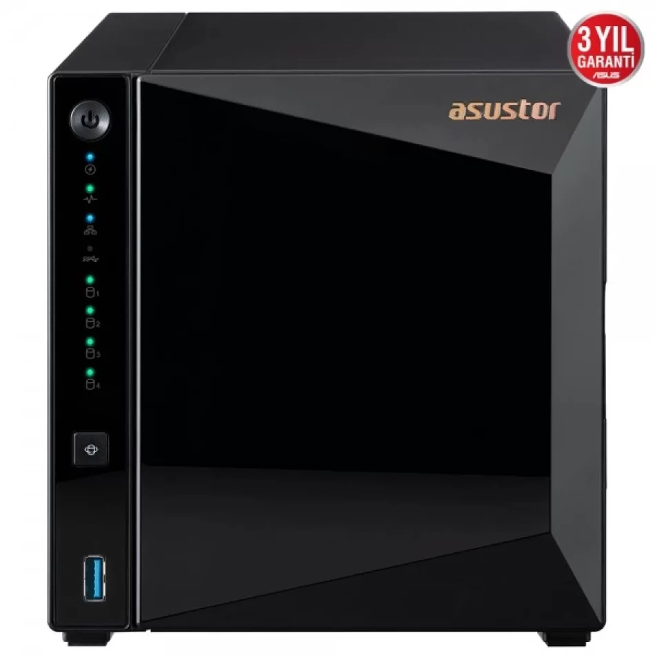 ASUSTOR AS3304T REALTEK RTD1296 4 DİSK YUVASI NAS(4X18TB DESTEĞİ) 2GB DDR4 2.5 GBE X 1 USB 3.2 X 3