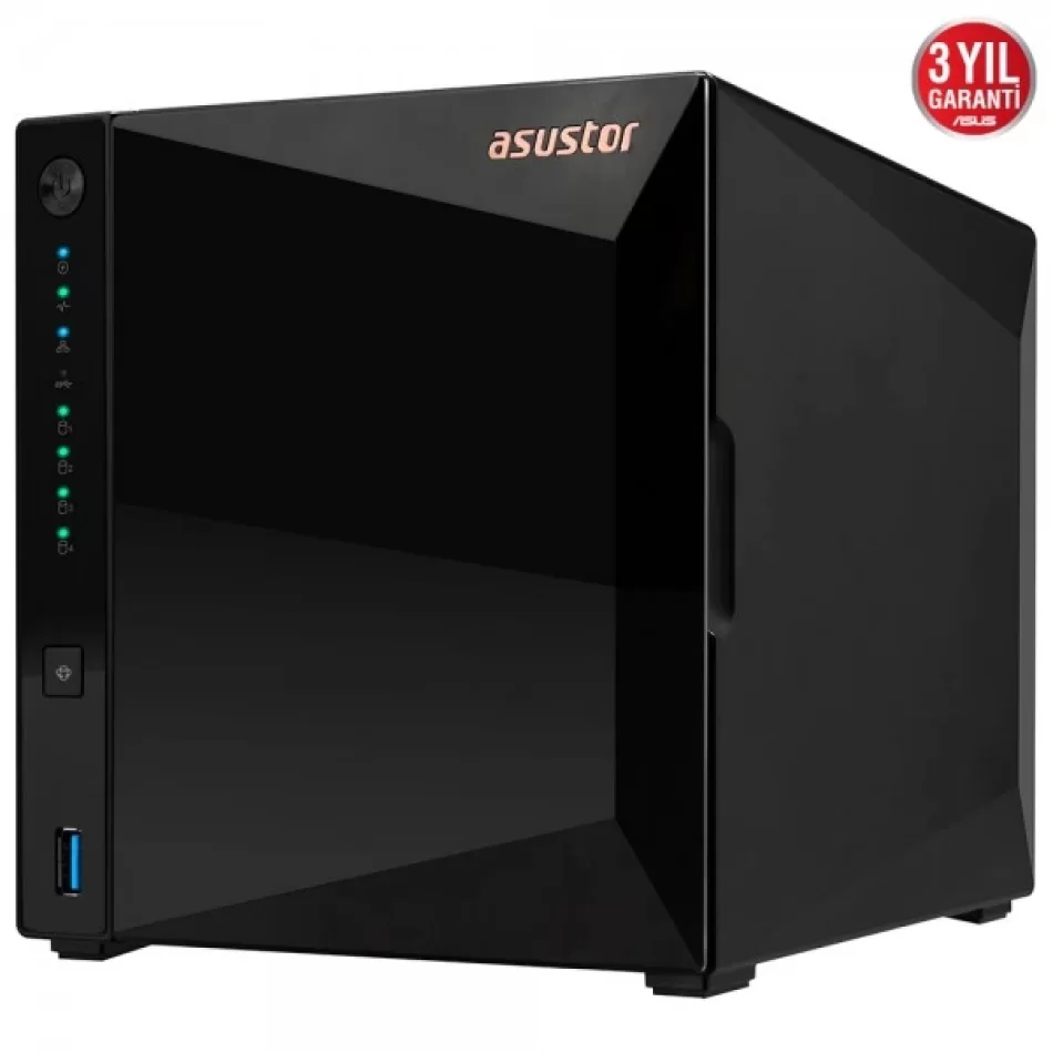 ASUSTOR AS3304T REALTEK RTD1296 4 DİSK YUVASI NAS(4X18TB DESTEĞİ) 2GB DDR4 2.5 GBE X 1 USB 3.2 X 3