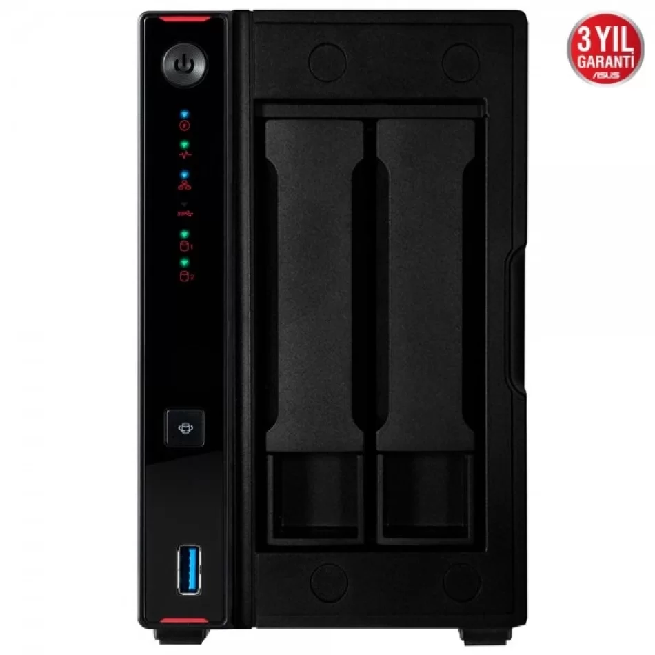 ASUSTOR AS5202T INTEL J4005 2 BAY NAS(2X18TB SUPPORT) 2GB DDR4(8GB SUPPORT) 2.5 GBE X 2 USB 3.2 X 3 VERİ DEPOLAMA CİHAZI