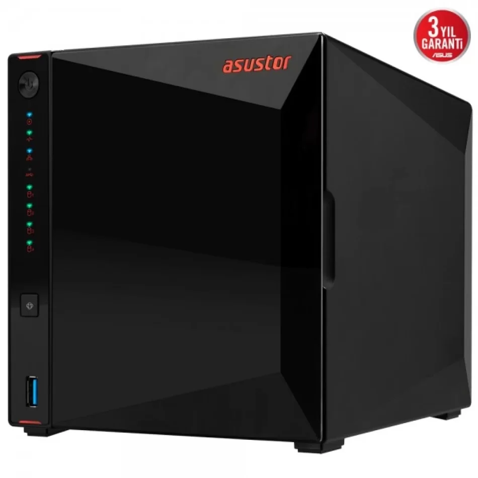 ASUSTOR AS5404T Intel N5105 4 Yuvalı 4GB DDR4 M.2 NAS Depolama Ünitesi