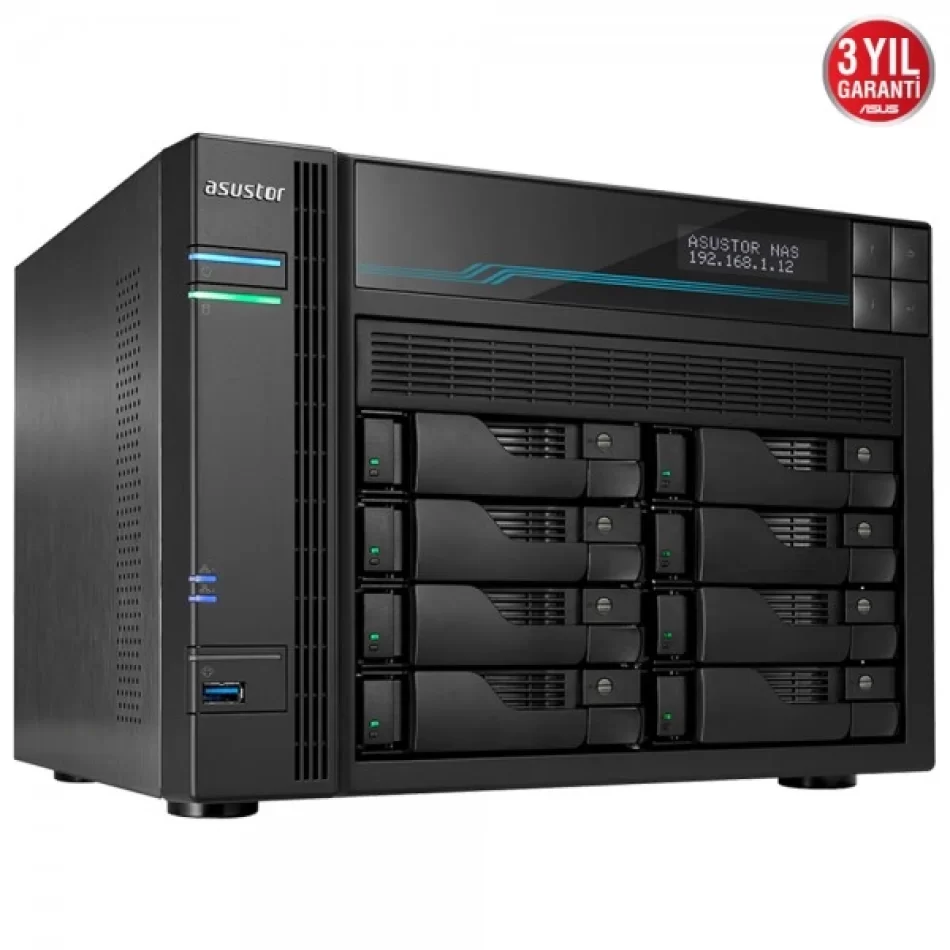 ASUSTOR AS6508T INTEL C3538 8 YUVALI (8X22TB DESTEĞİ) 8GB DDR4(64GB RAM DESTEĞİ)