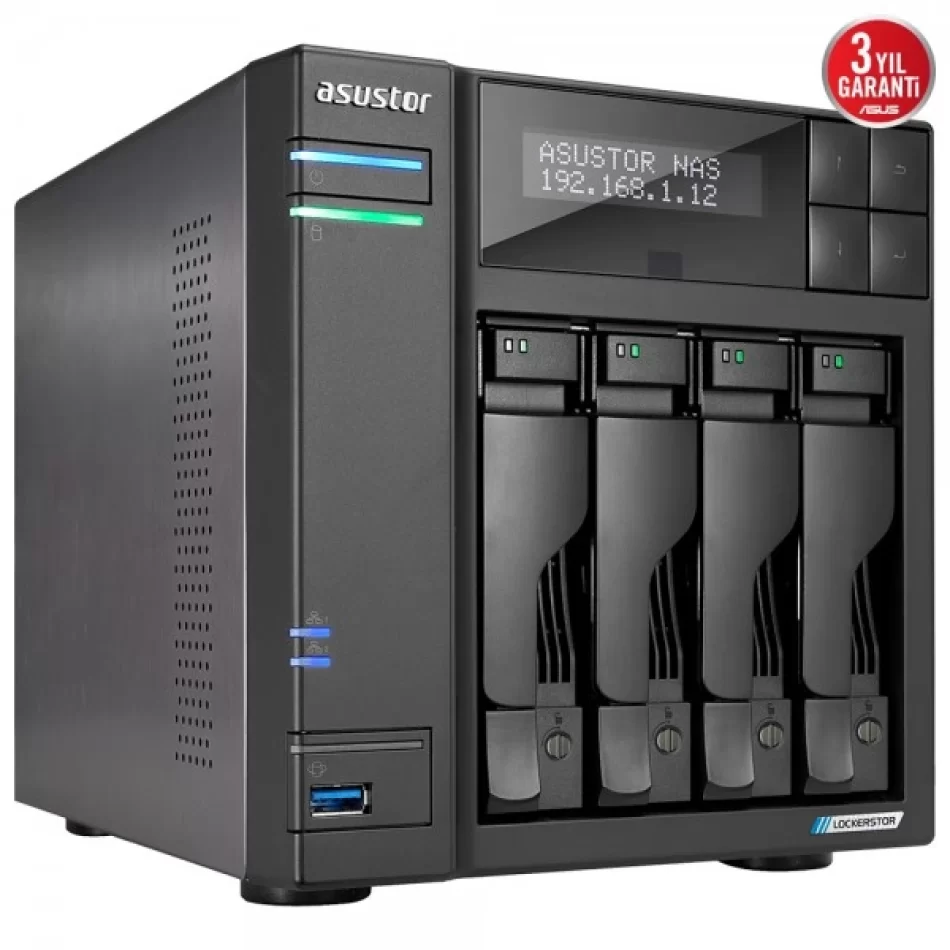 Asustor AS6704T Intel N5105 4 Yuvalı 4 GB DDR4 16 GB Ram Desteği NAS Depolama Ünitesi