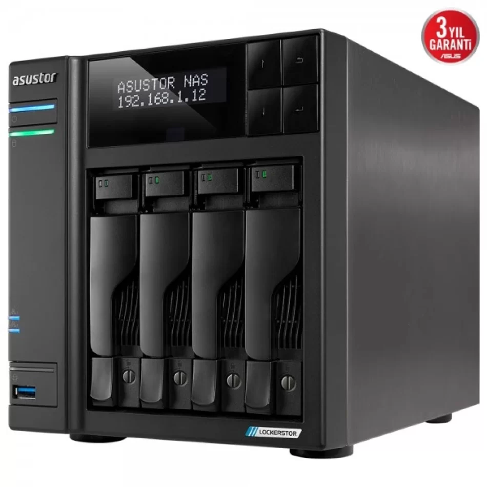 Asustor AS6704T Intel N5105 4 Yuvalı 4 GB DDR4 16 GB Ram Desteği NAS Depolama Ünitesi