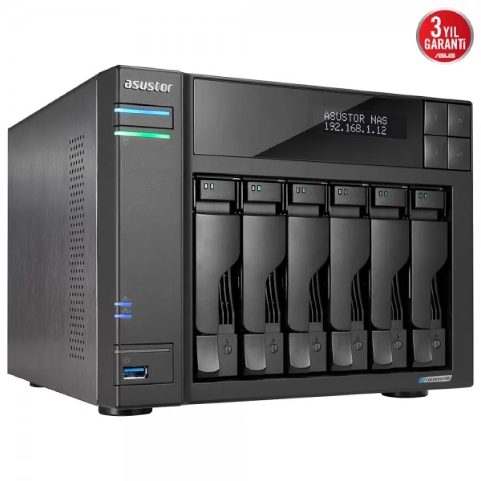 ASUSTOR AS6706T CELERON N5105 QC-8GB RAM-6-diskli Nas Server