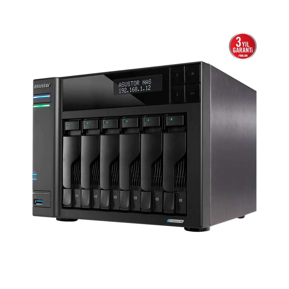 ASUSTOR AS6706T CELERON N5105 QC-8GB RAM-6-diskli Nas Server