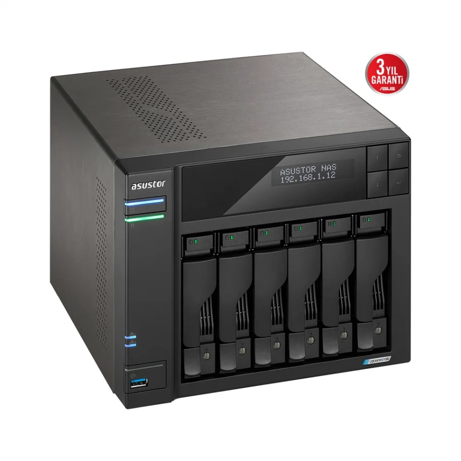 ASUSTOR AS6706T CELERON N5105 QC-8GB RAM-6-diskli Nas Server