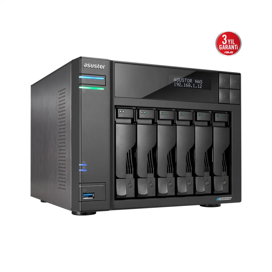 ASUSTOR AS6706T CELERON N5105 QC-8GB RAM-6-diskli Nas Server